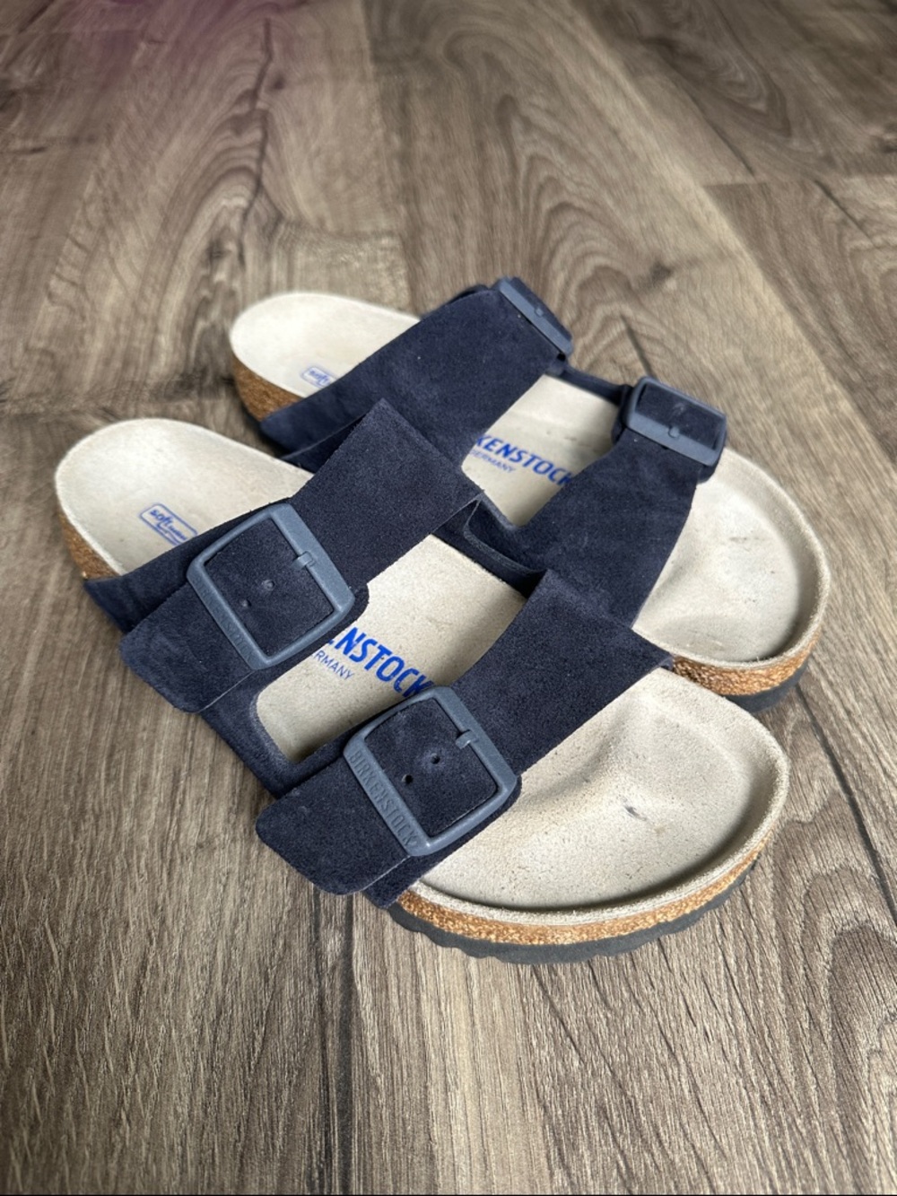 Birkenstock Midnight Blue Suede Arizona Soft Footbed